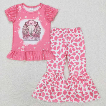 Darlin Pink Cow Print Bell Outfit