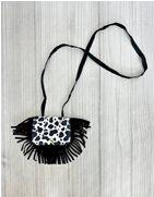 Black Cow Fringe Purse