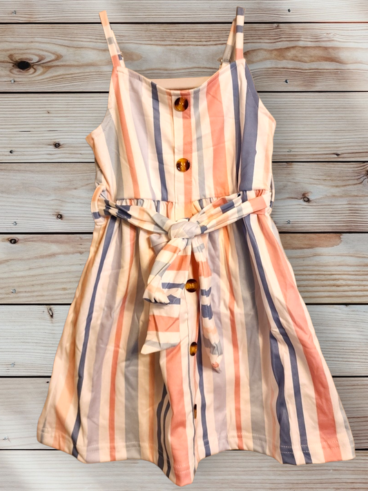 Blue Stripe Button Dress