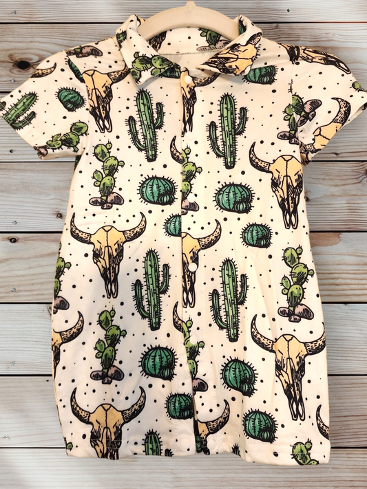 Bull Head & Cactus Onesie